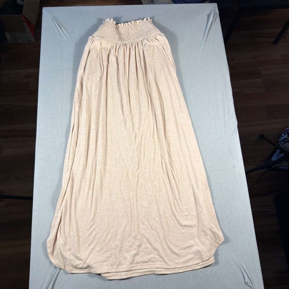 Zenana Womens Smocked Waist Maxi Skirt Bundle Mocha Oatmeal Size M - Picture 7 of 9